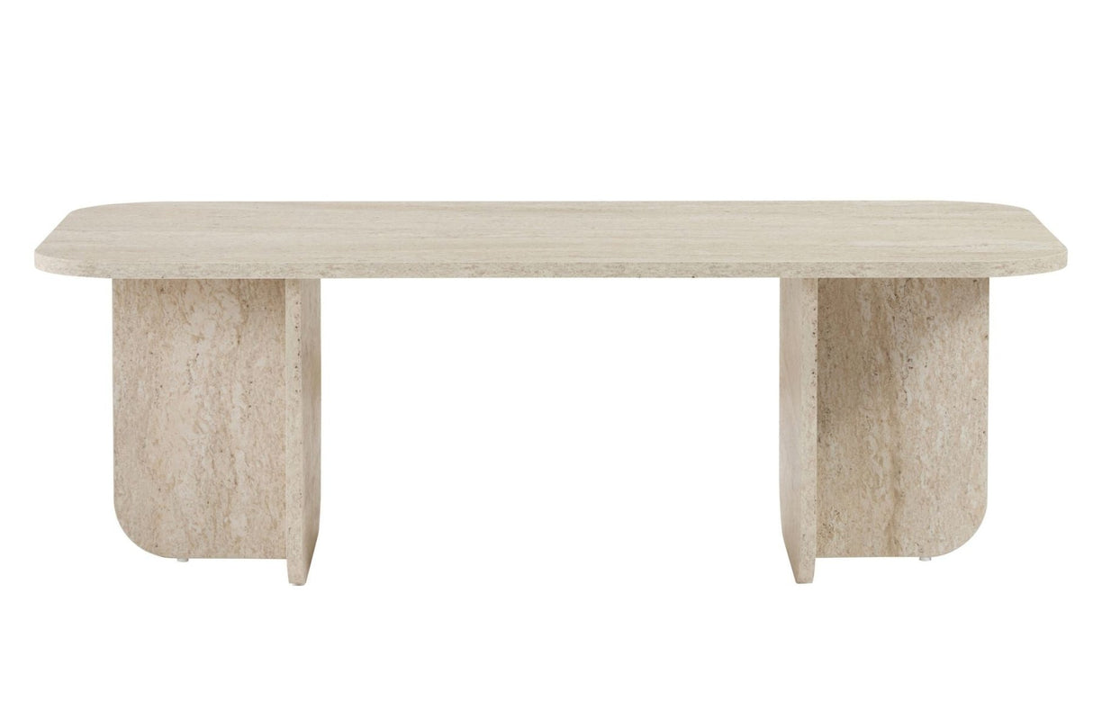 Akira coffee table travertine 120 cm Melamine-coated wood composite