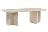 Akira coffee table travertine 120 cm Melamine-coated wood composite