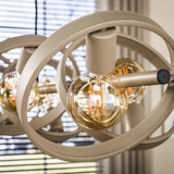 Hanglampen - Hanglamp 8 - lichts beige metaal rond Otan - Dimehouse