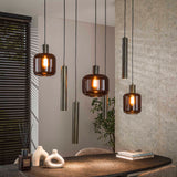 Hanglampen - Hanglamp Dax 7 - lichts brons 105 cm - Dimehouse