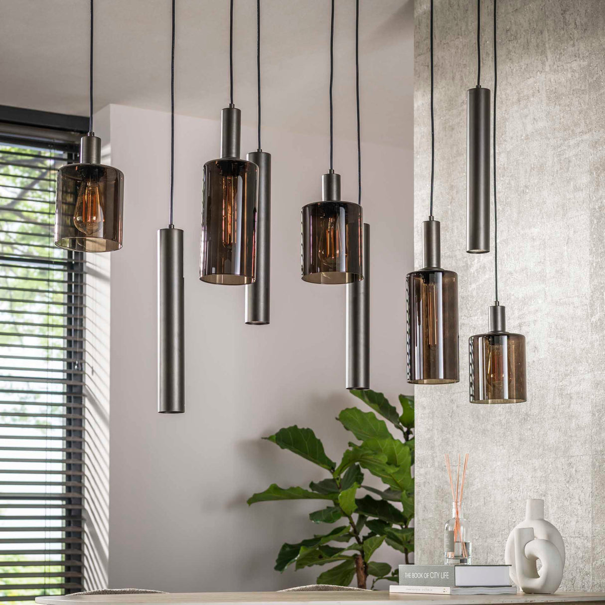Aureo Pendant Light 9-light Sienna brown 
