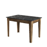 Kiev kitchen table oval in walnut with black Walnut, black Melamine coated wood composite