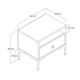 Nachtkastjes - Nachtkastje Lizbon Walnoot Wit Marmer Melamine 56x50,8x40 cm - Dimehouse