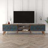 TV furniture class walnut chalcedone melamine 180x44x35 cm