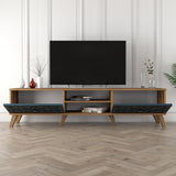 TV furniture class walnut chalcedone melamine 180x44x35 cm