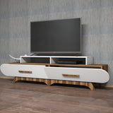 TV furniture flora walnut white melamine 205x50x36.8 cm