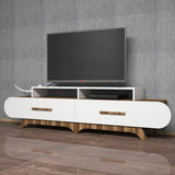 TV furniture flora walnut white melamine 205x50x36.8 cm