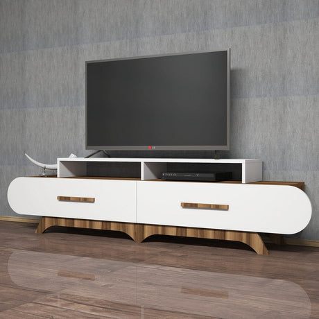 TV furniture flora walnut white melamine 205x50x36.8 cm