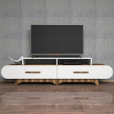 TV furniture flora walnut white melamine 205x50x36.8 cm