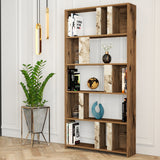 Bookcase Lima Walnut White Marble Melamine 90x180x20 cm