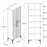 Wandkasten - Wandkast Walnoot Wit Melamine 200x60x35 cm - Berlin - Dimehouse