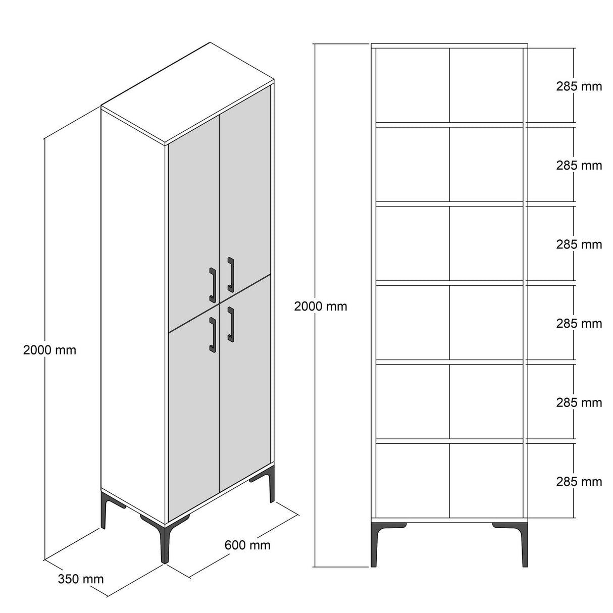 Wandkasten - Wandkast Walnoot Wit Marmer Melamine 200x60x35 cm - Berlin - Dimehouse
