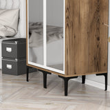 Wardrobe Kumsal RR Walnut White Melamine 80x47.5x201.4 cm