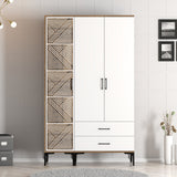 Wardrobe Kumual PT Walnut White Melamine 120x47.5x201.4 cm
