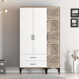 Wardrobe Kumual PT Walnut White Melamine 120x47.5x201.4 cm