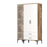 Wardrobe Kumual PT Walnut White Melamine 120x47.5x201.4 cm