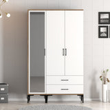 Wardrobe Kumual RT Walnut White Melamine 120x47.5x201.4 cm
