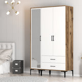 Wardrobe Kumual RT Walnut White Melamine 120x47.5x201.4 cm