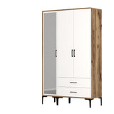 Wardrobe Kumual RT Walnut White Melamine 120x47.5x201.4 cm