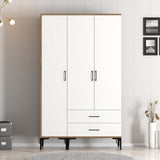 Wardrobe Kumual St Walnut White Melamine 120x47.5x201.4 cm
