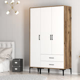 Wardrobe Kumual St Walnut White Melamine 120x47.5x201.4 cm