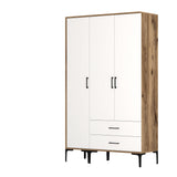 Wardrobe Kumual St Walnut White Melamine 120x47.5x201.4 cm
