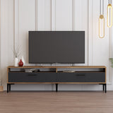 TV furniture set Gebze Walnut Anthracite Melamine 180x35x47 cm