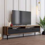 TV furniture set Gebze Walnut Anthracite Melamine 180x35x47 cm