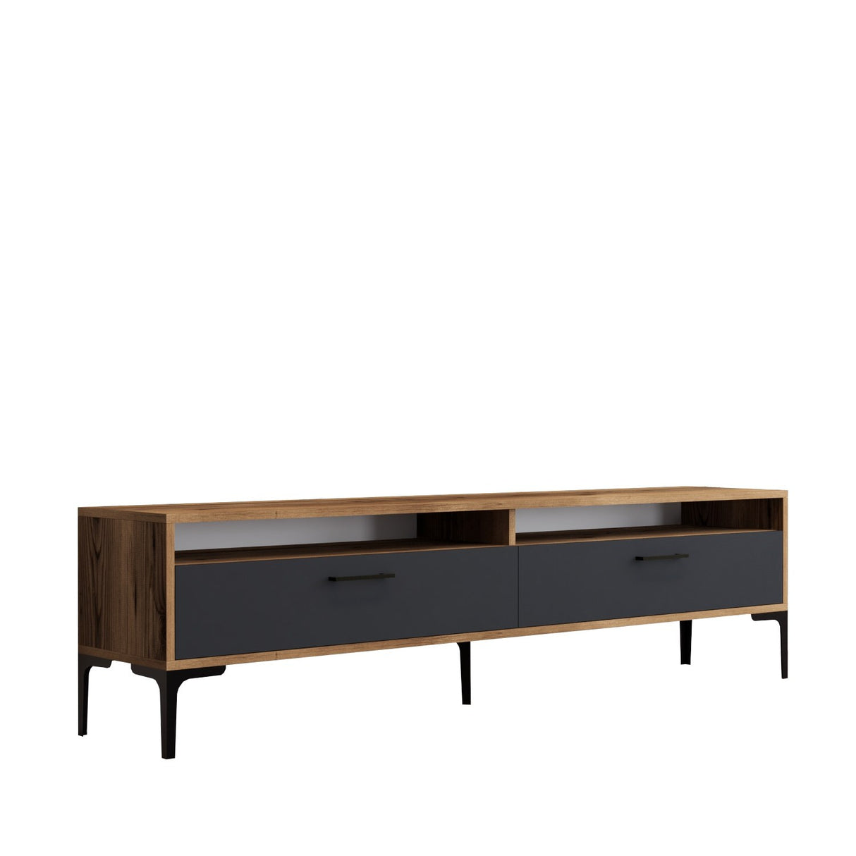 TV furniture set Gebze Walnut Anthracite Melamine 180x35x47 cm