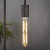 Light source LED filament tube 18.5 cm DH Interior Amber color glass LxWxH 19x6x6 Amber color glass Atmospheric photo diagonal front view