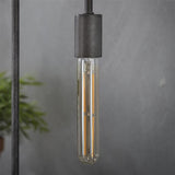 Light source LED filament tube 18.5 cm DH Interior Amber color glass LxWxH 19x6x6 Amber color glass Atmospheric photo diagonal front view