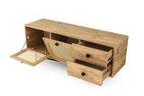 TV Meubels - TV Meubel Hapsiyas Eik Zwart Melamine 140x60x40 cm - Dimehouse