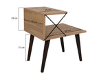 Bedside table cross oak melamine 50x55x40 cm