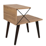 Bedside table cross oak melamine 50x55x40 cm