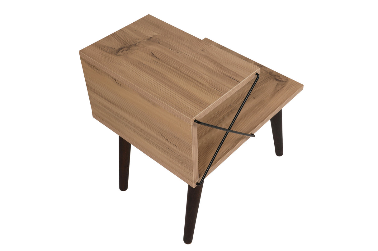Bedside table cross oak melamine 50x55x40 cm