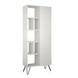 Boekenkasten - Boekenkast Jedda Wit Melamine 79x190x32 cm - Dimehouse