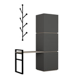 Schoenenkasten - Schoenenkast Mello Antraciet Bruin Melamine 109x149x39 cm - Dimehouse