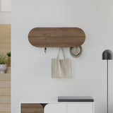 Coat Rack Oval 6-Hook - Hitit - 84x29 cm - With Compartment 
