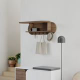 Coat Rack Oval 6-Hook - Hitit - 84x29 cm - With Compartment 