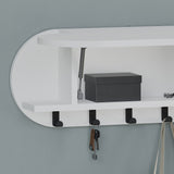 Coat Rack White - Melamine - With Compartment 