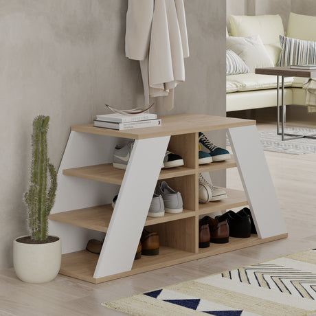 Shoe cabinet Pyramid oak white melamine 105.5x50x37.5 cm