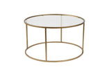 Modern Round Coffee Table Uru Gold - Glass - 80 cm 