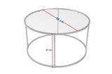 Modern Round Coffee Table Uru Gold - Glass - 80 cm 