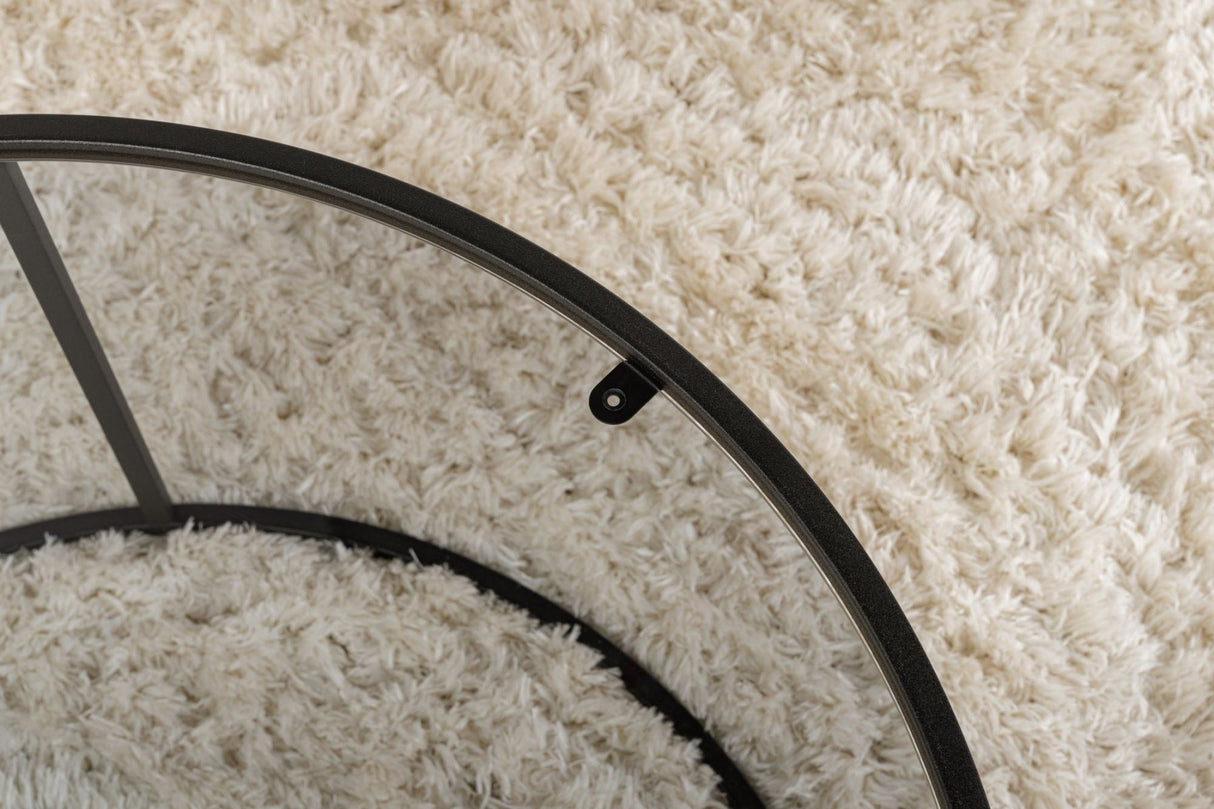 Modern Round Coffee Table Uru Black - Gray Glass - 80 cm 