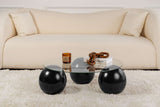 Miro coffee table black and transparent 85x85 cm tempered glass Black Transparent Tempered glass 