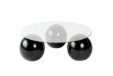 Miro coffee table black and transparent 85x85 cm tempered glass Black Transparent Tempered glass 