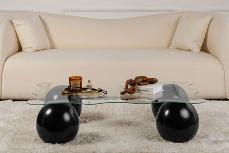 Noxa coffee table black transparent 120x80 cm Black Transparent Tempered glass 