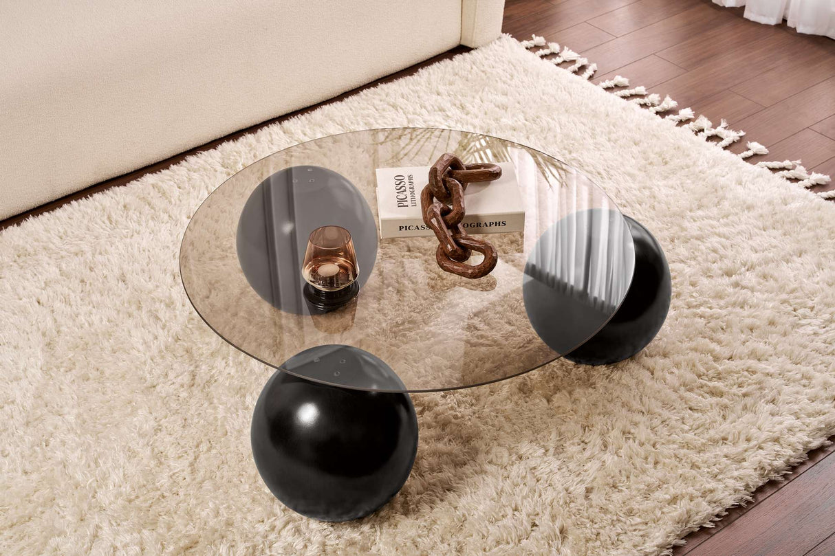 Coffee table Miro Tempered glass 85x85 cm Black Bronze Black Bronze Tempered glass 