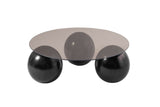Coffee table Miro Tempered glass 85x85 cm Black Bronze Black Bronze Tempered glass 