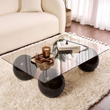 Sera coffee table with tempered glass 110x75x30 cm black bronze Black Bronze Tempered glass 